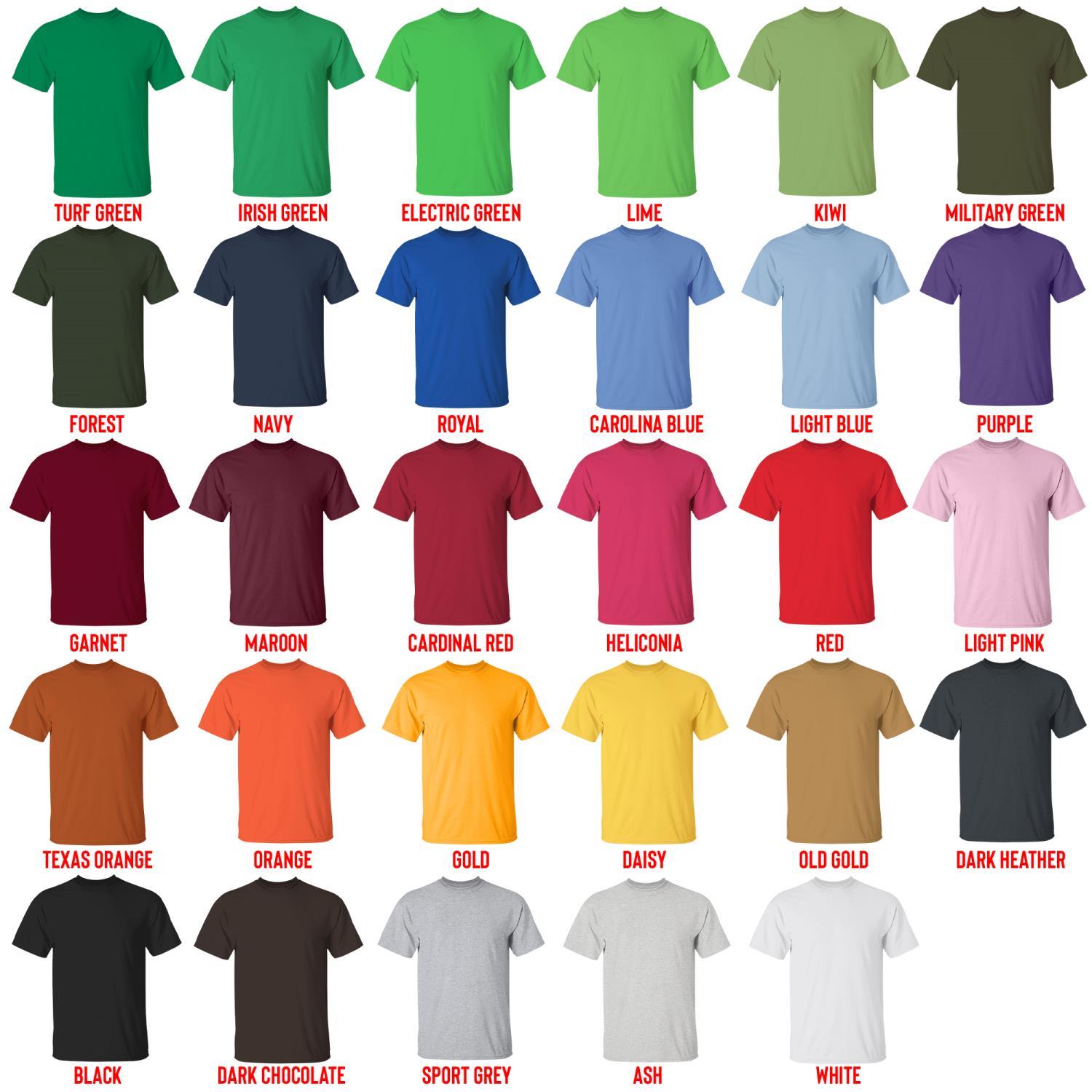 t shirt color chart - Kygo Shop