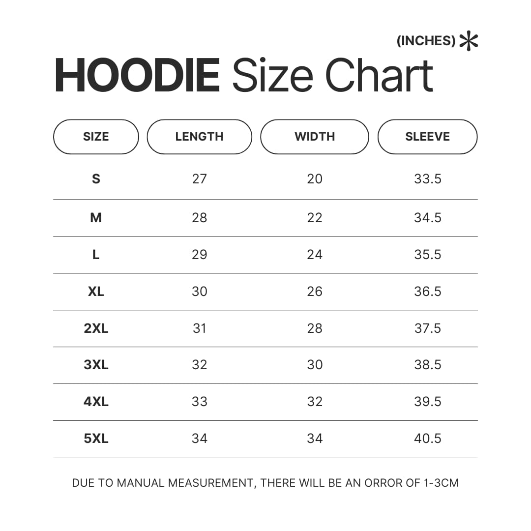 Hoodie Size Chart - Kygo Shop