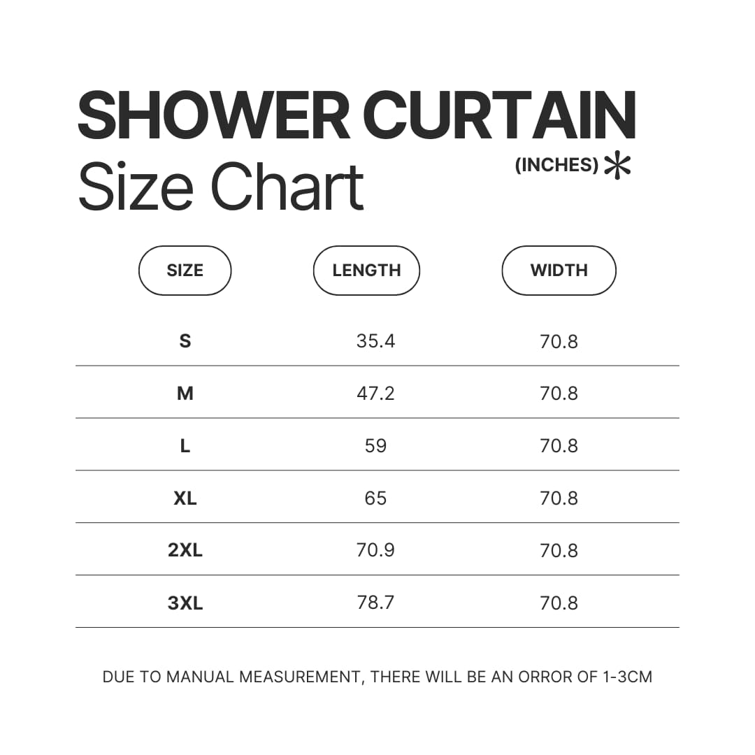 Shower Curtain Size Chart - Kygo Shop