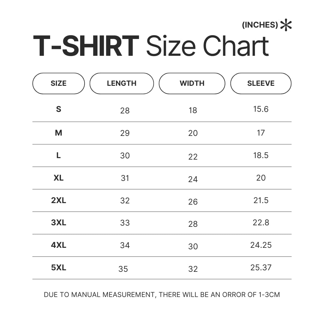 T shirt Size Chart - Kygo Shop