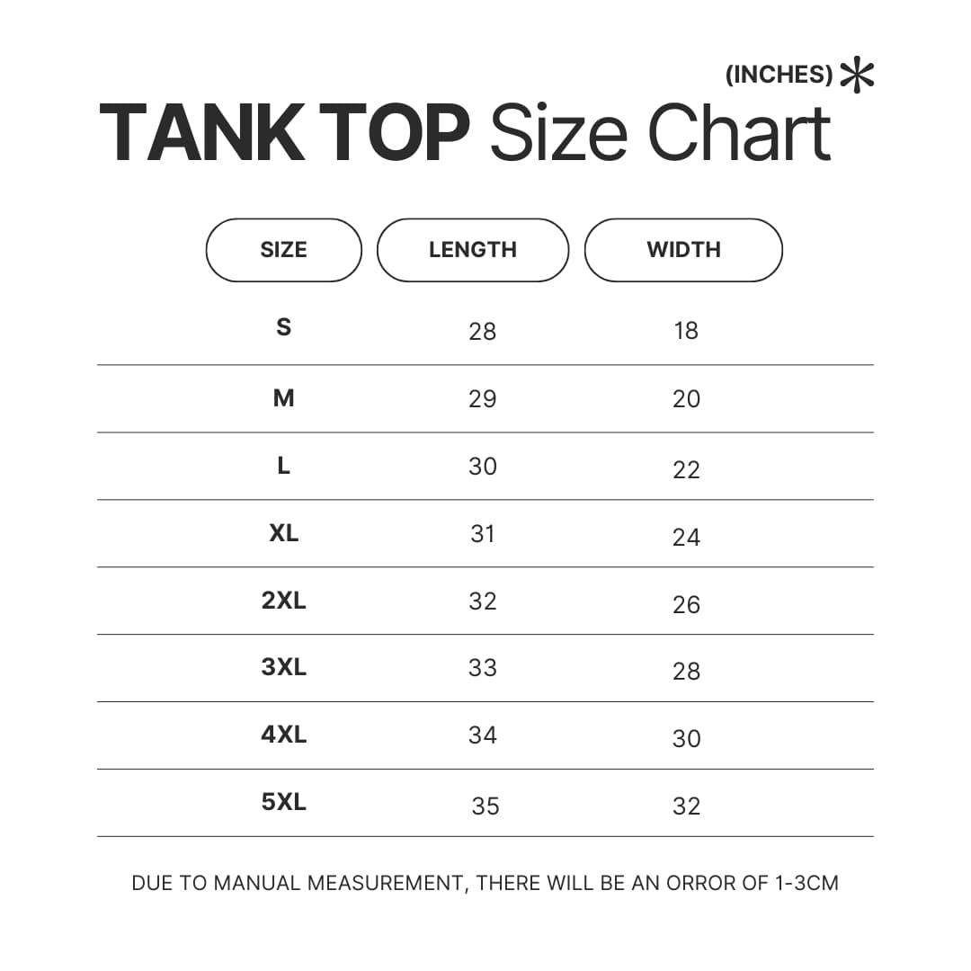 Tank Top Size Chart - Kygo Shop