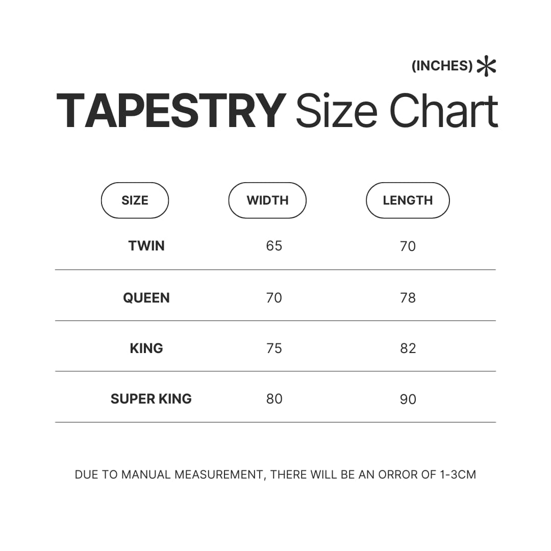 Tapestry Size Chart - Kygo Shop